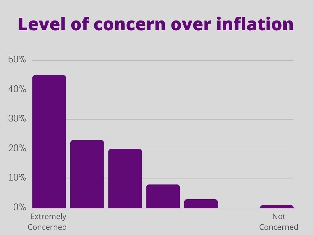 Graph displaying level of concern for consumers over inflation