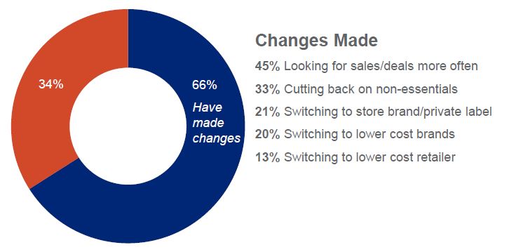 Circle chart of shopping behavior changes