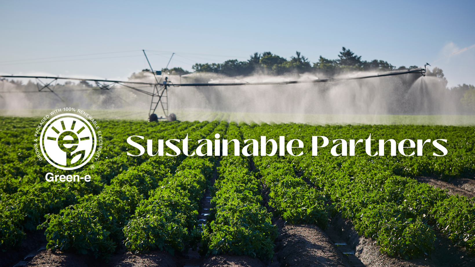 Sustainable Partners - Green-e logo- field with irrigation