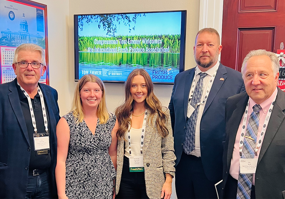 Mackenzie Hammond (center) and Craig Fields (second from right) were among a contingent of produce industry professionals who met with Minnesota Congressman Tom Emmer’s staff.