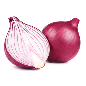 Raw Red Onion Cut in Half