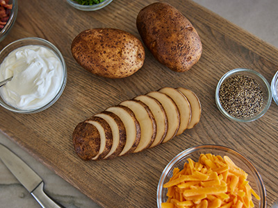 Prepping Russet Potatoes