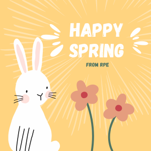 Yellow Happy Easter bunny Instagram post (300 x 300 px)